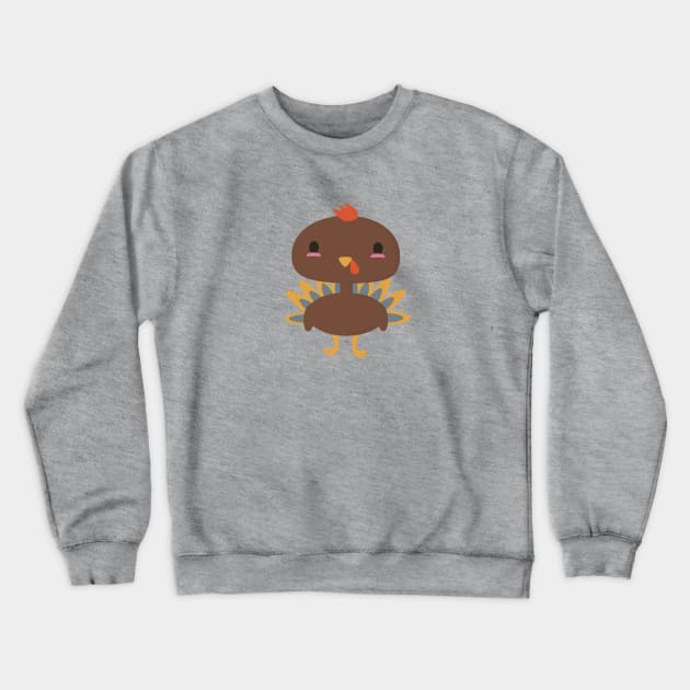 Kawaii turkey is happy to be your thanksgiving buddy Crewneck Sweatshirt by happinessinatee